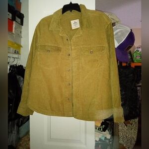 Rip curl corduroy olive green jacket with pockets size large